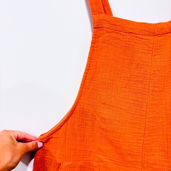 BILLABONG Orange cotton romper | relaxed beachy summer one-piece | Large * - Picture 7 of 10